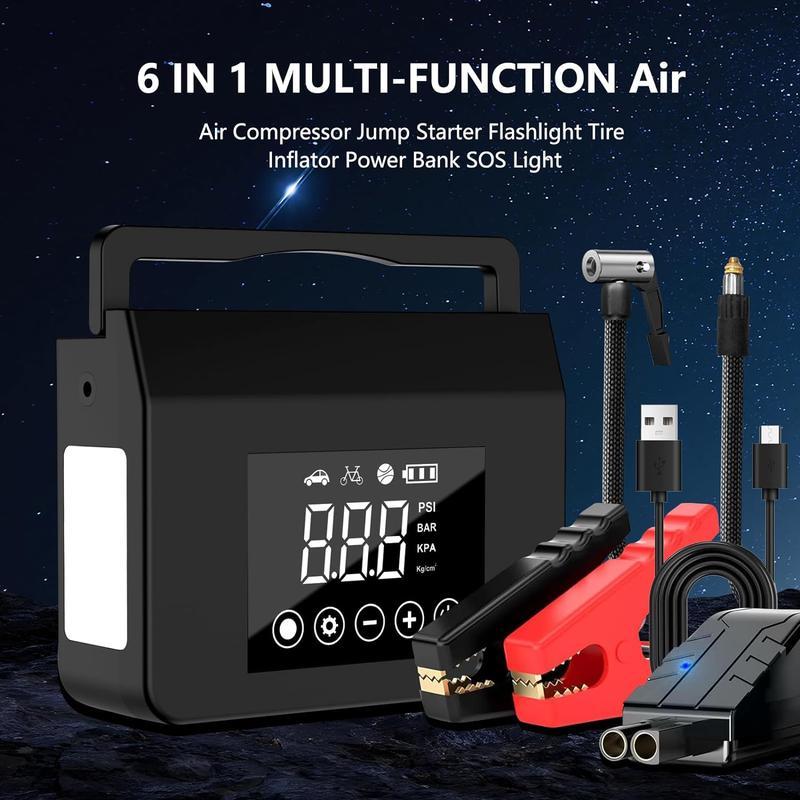 Portable Car Jump Starter with Air Compressor
