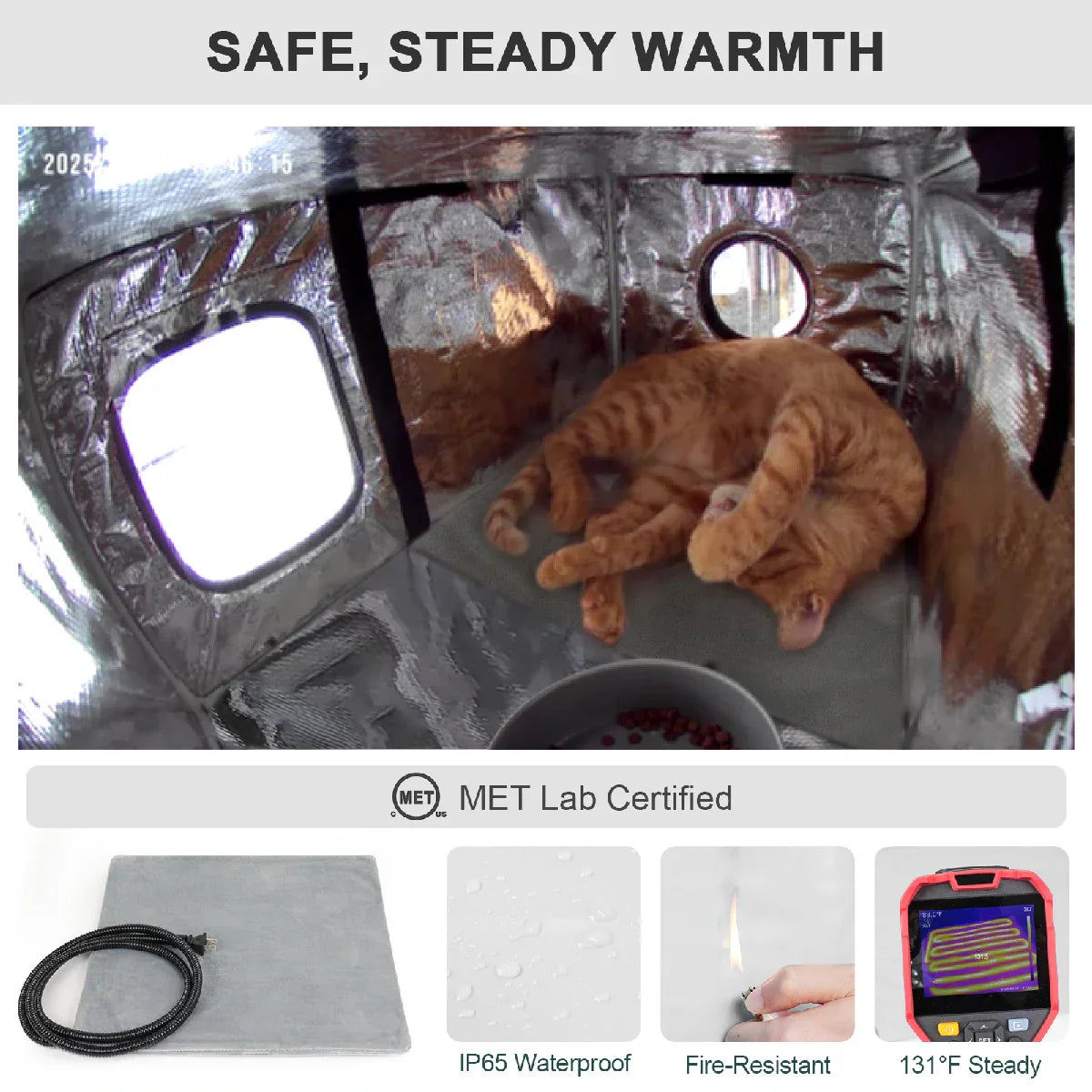 2025 Tall Classic Box Heated Cat House With Camera – Large